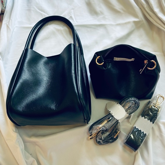 Anthropologie THE HOLLACE TOTE MINI EDITION Classic Black New - Picture 3 of 6